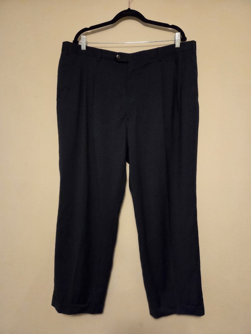 Brioni Cannes Pants 42R Black Pleated 100% Wool Super 140s